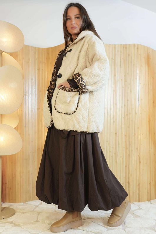 Leopard Quilted Boucle Jacket Naturals /4=